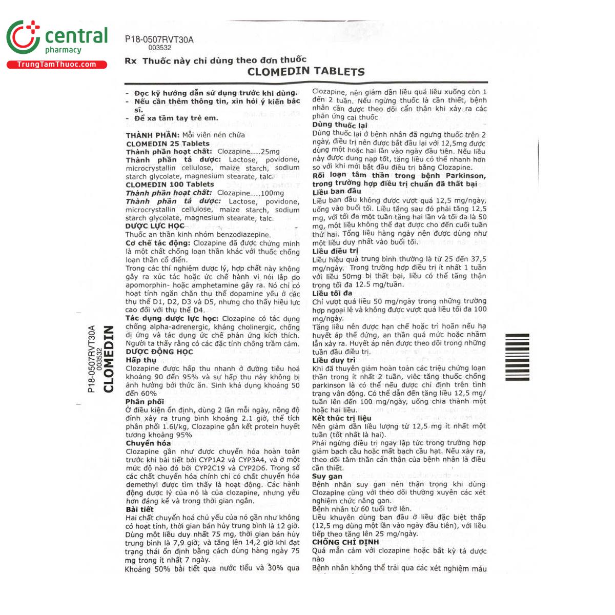 clomedin tablets 100mg 15 T7815