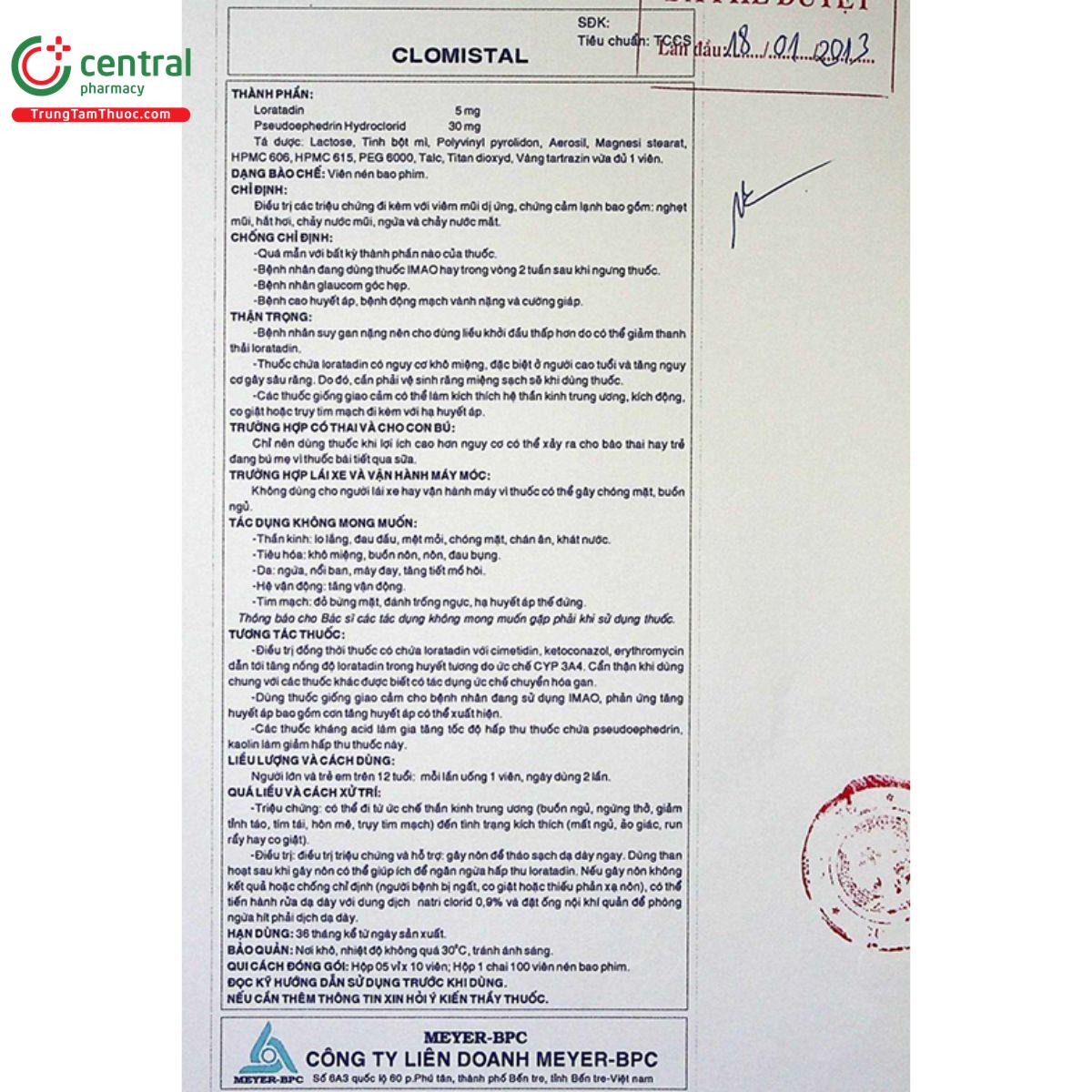 clomistal 1 C0705 clomistal 1 C0705