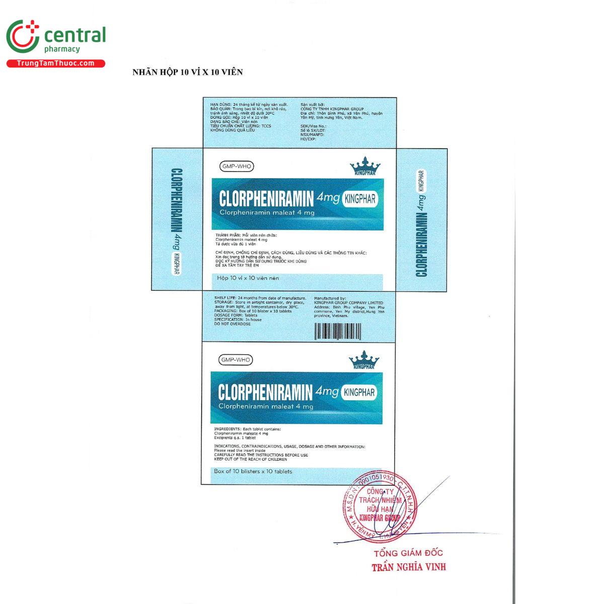 clorpheniramin 4mg kingphar 2 G2753