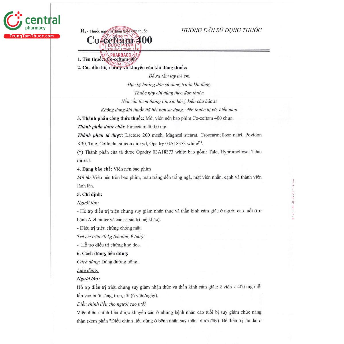 co ceftam 400 4 K4777 co ceftam 400 4 K4777