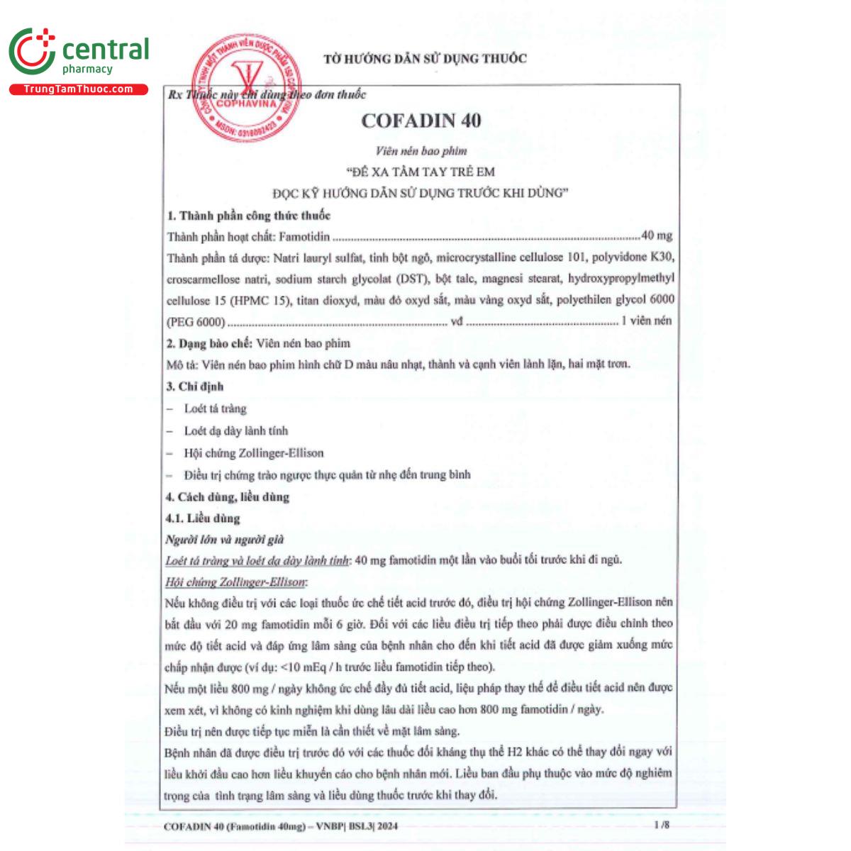 cofadin 40mg 4 J3815