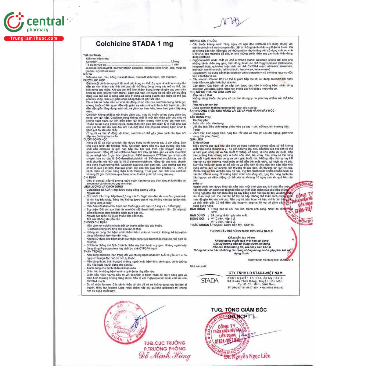 colchicine stada 1mg 12 D1138