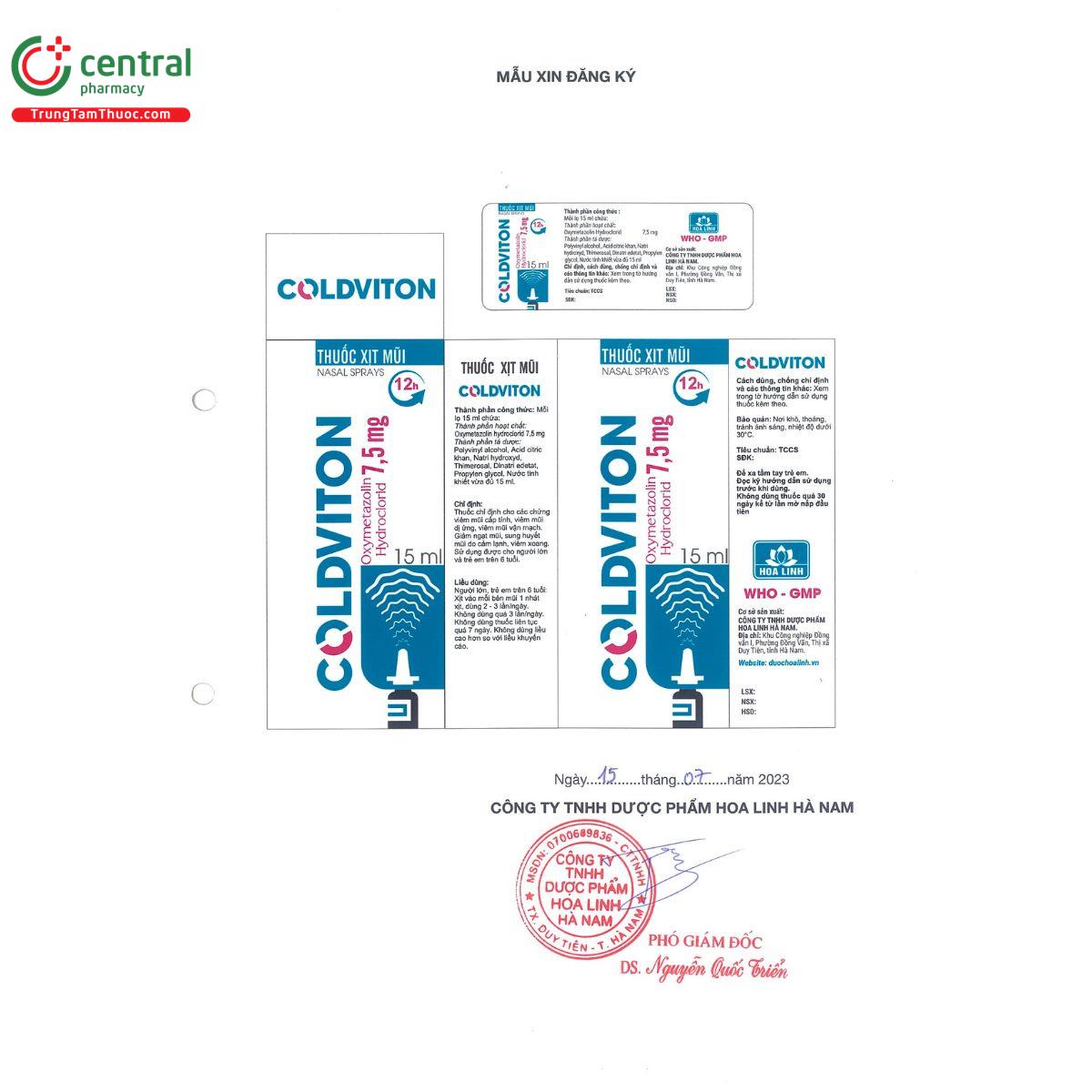 coldviton 7 5mg J3767 coldviton 7 5mg J3767