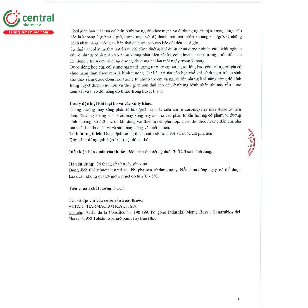 colistimetato de sodio altan pharma 1 millon de ui 11 N5477