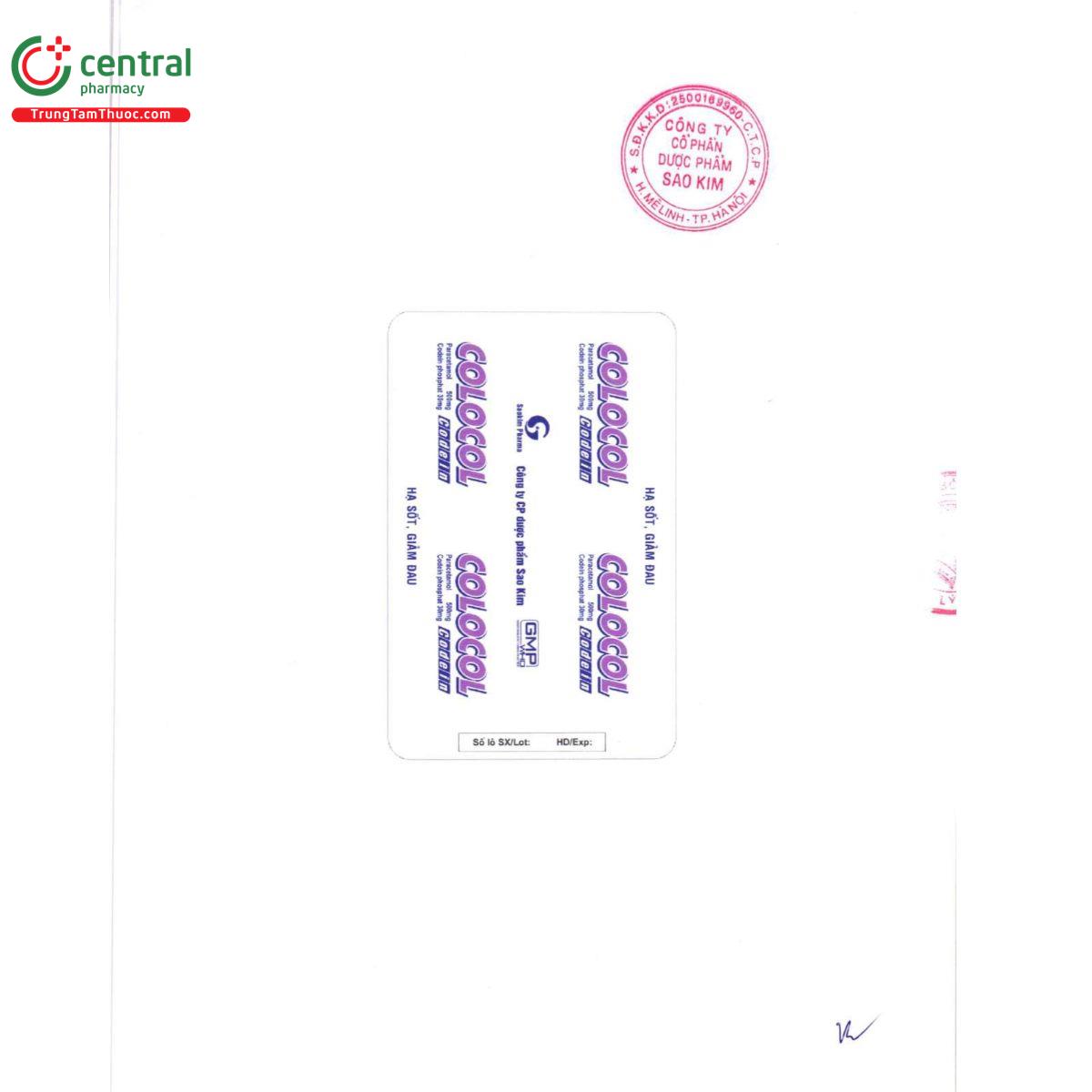 colocol codein 500mg30mg 5 I3012 colocol codein 500mg30mg 5 I3012