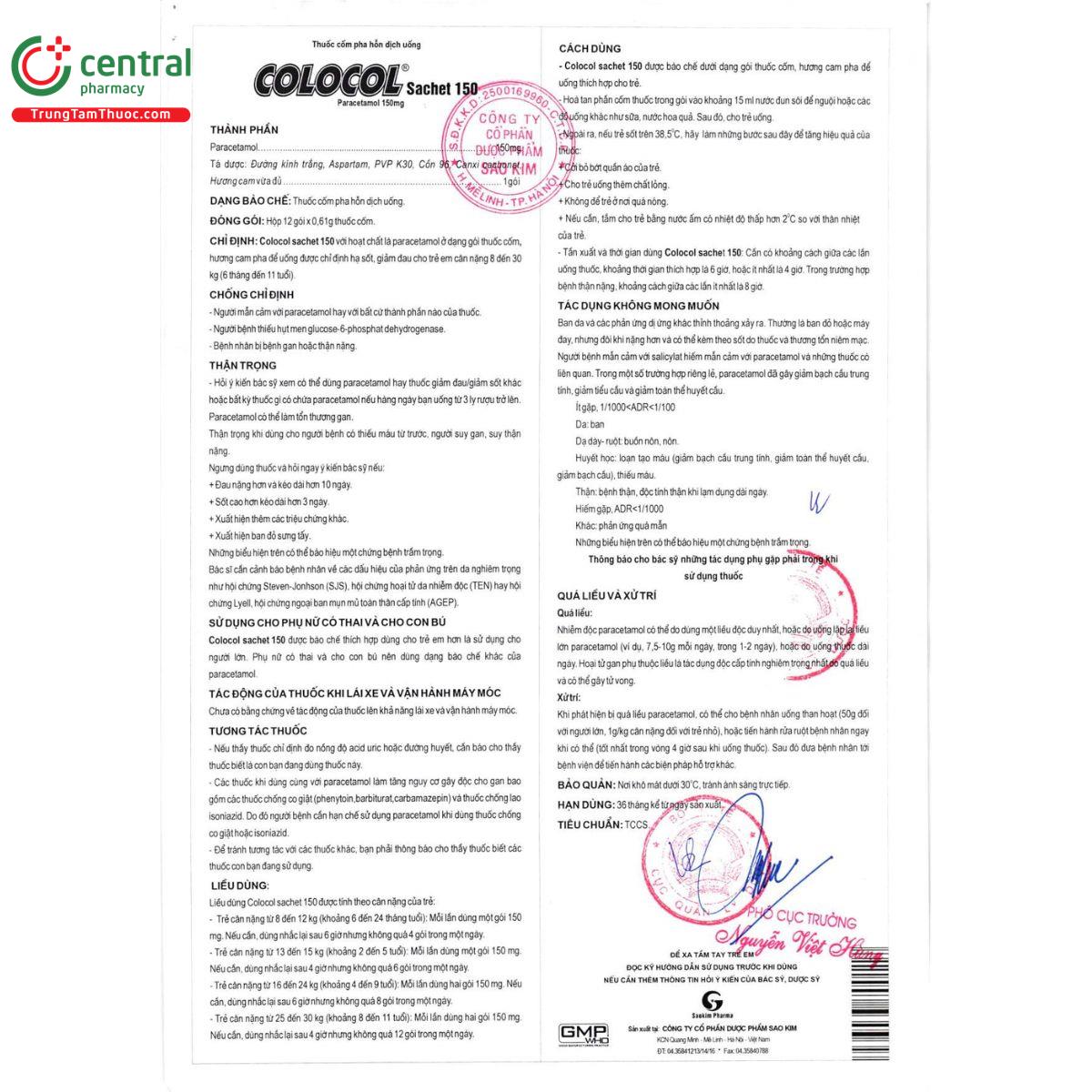 colocol sachet 150 3 S7801 colocol sachet 150 3 S7801