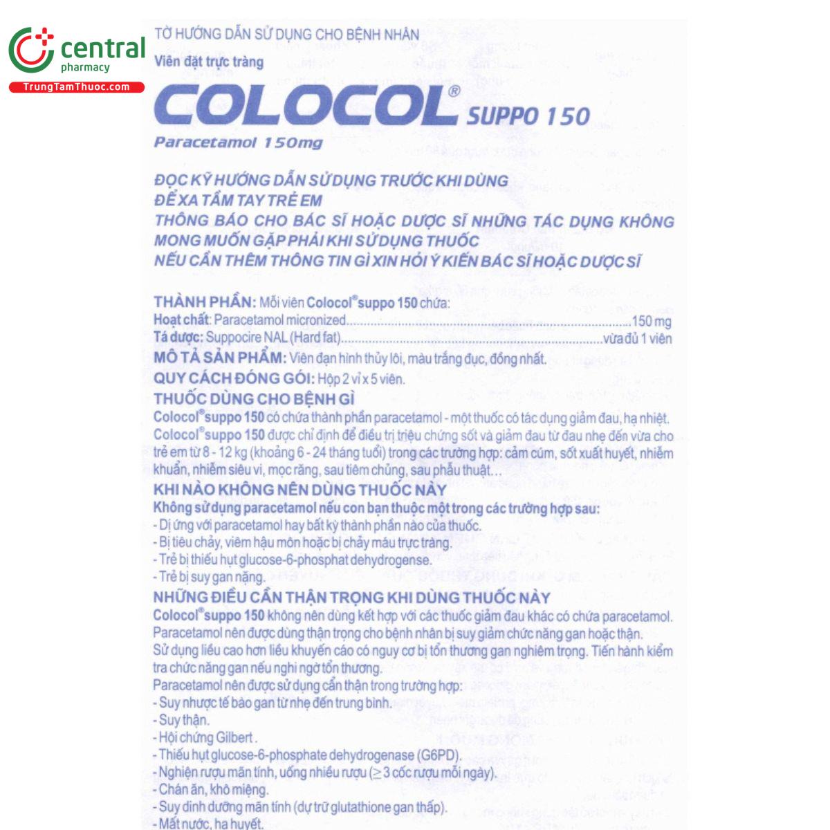 colocol suppo 150mg 10 Q6273