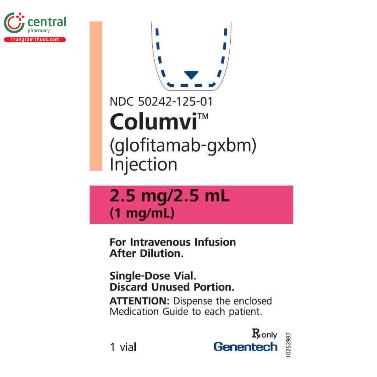 Thuốc Columvi 2.5mg/2.5ml điều trị bệnh U lympho tế bào B lớn lan tỏa