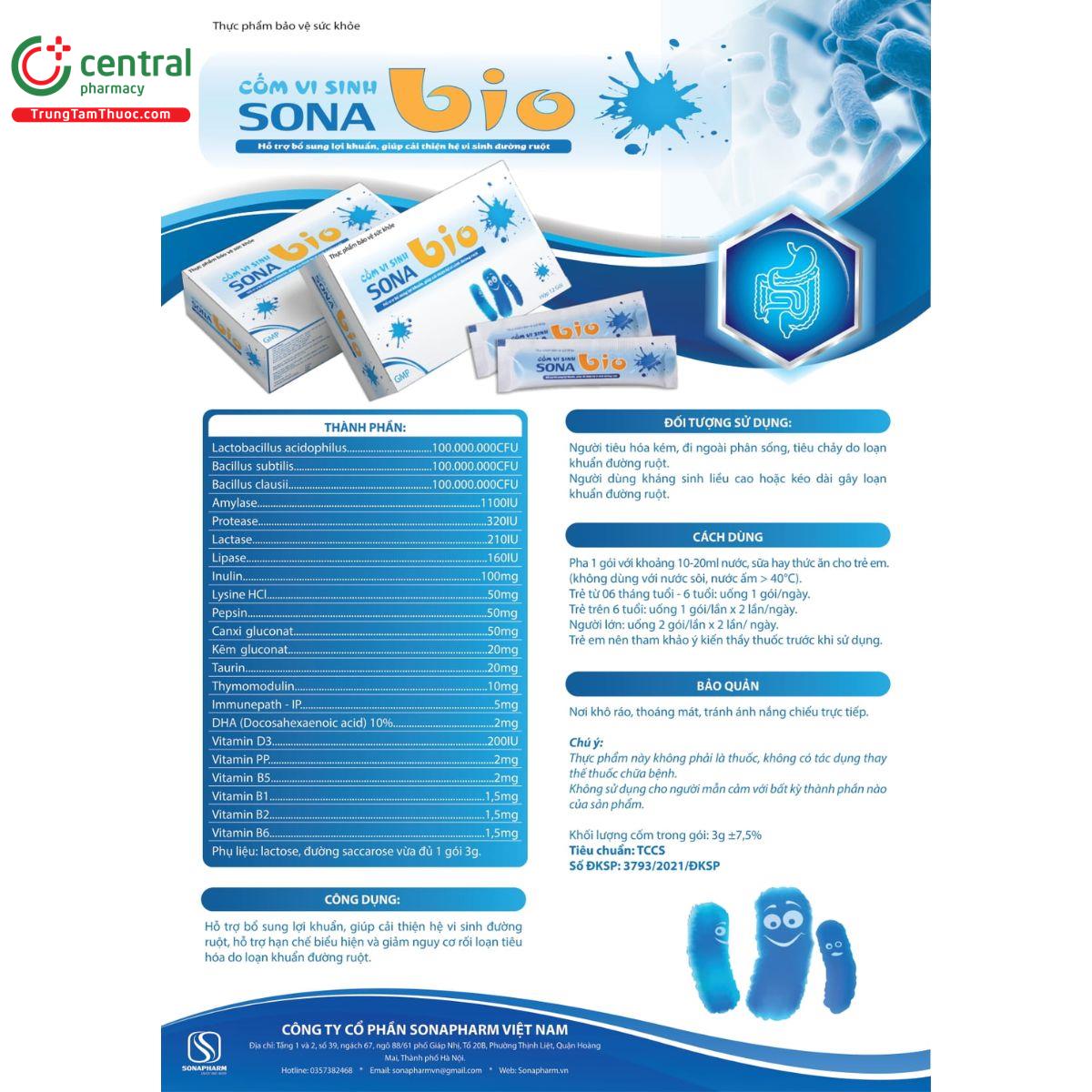 com vi sinh sona bio 1 N5563