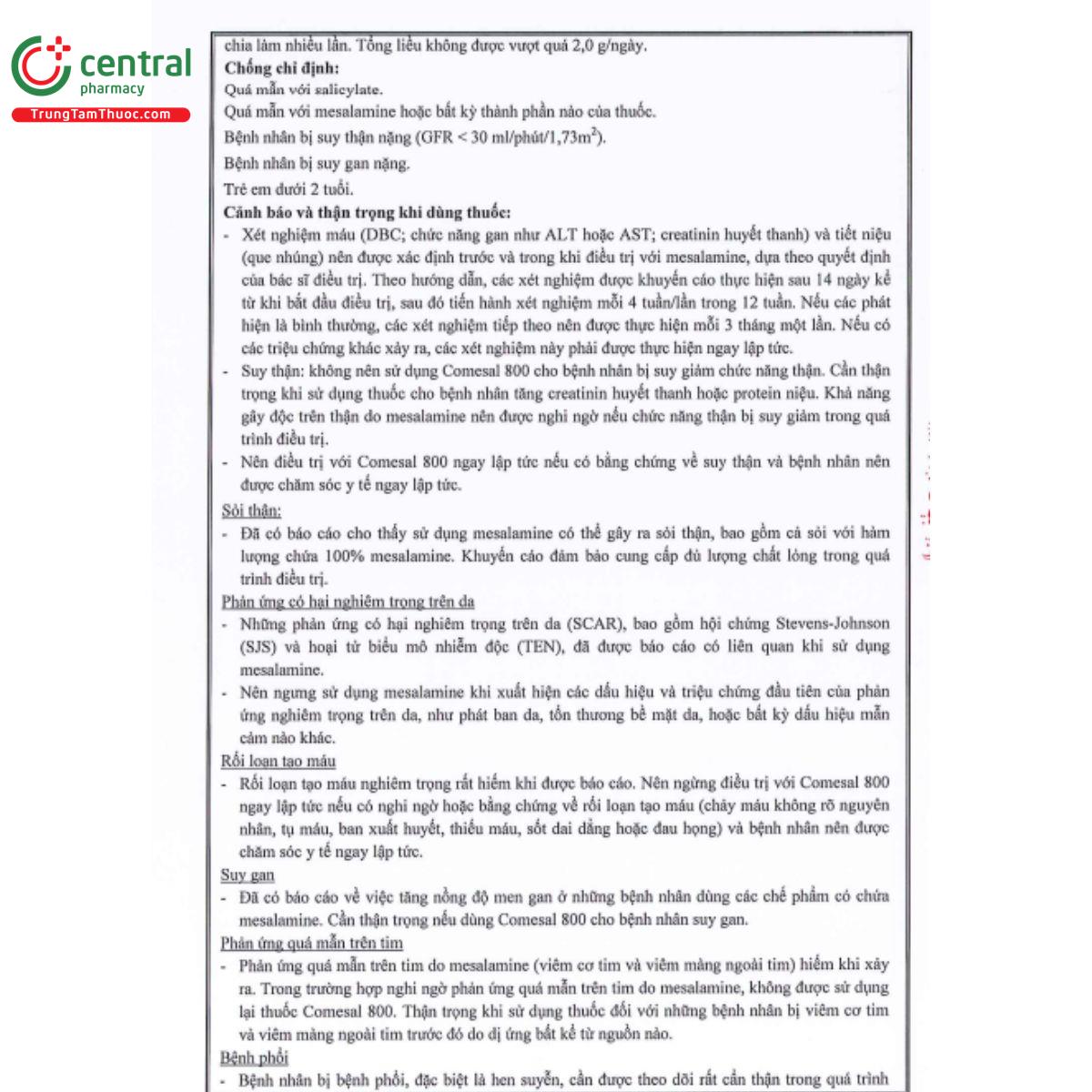 comesal 800mg 5 V8285