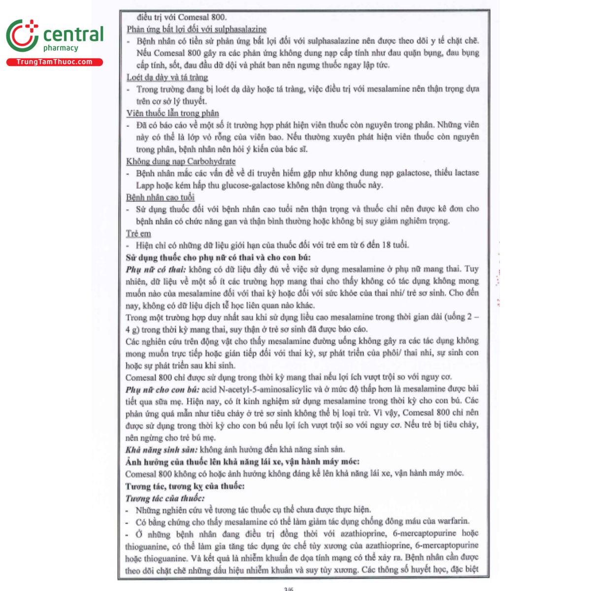 comesal 800mg 6 G2822