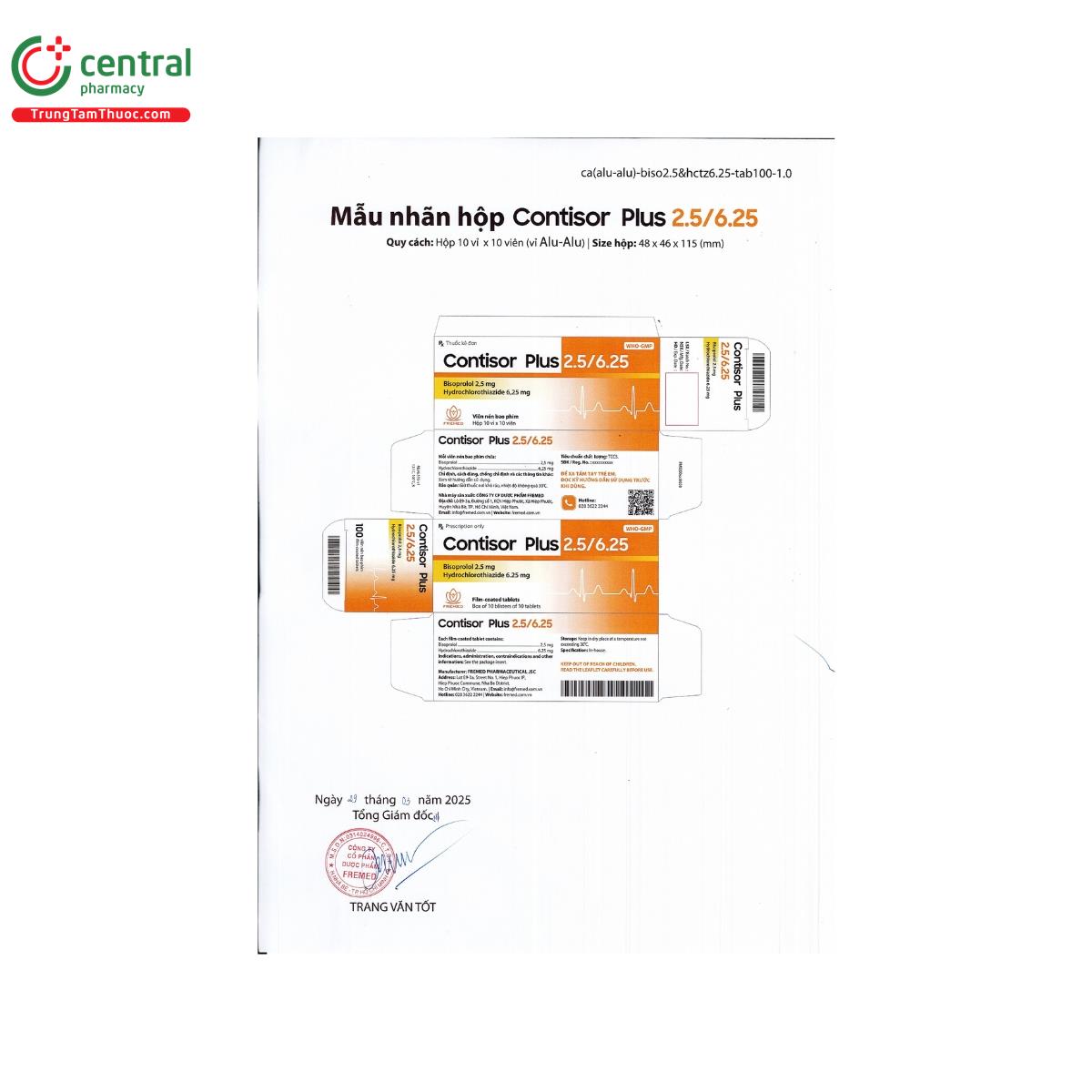 contisor plus 25 625mg 3 D1714 contisor plus 25 625mg 3 D1714