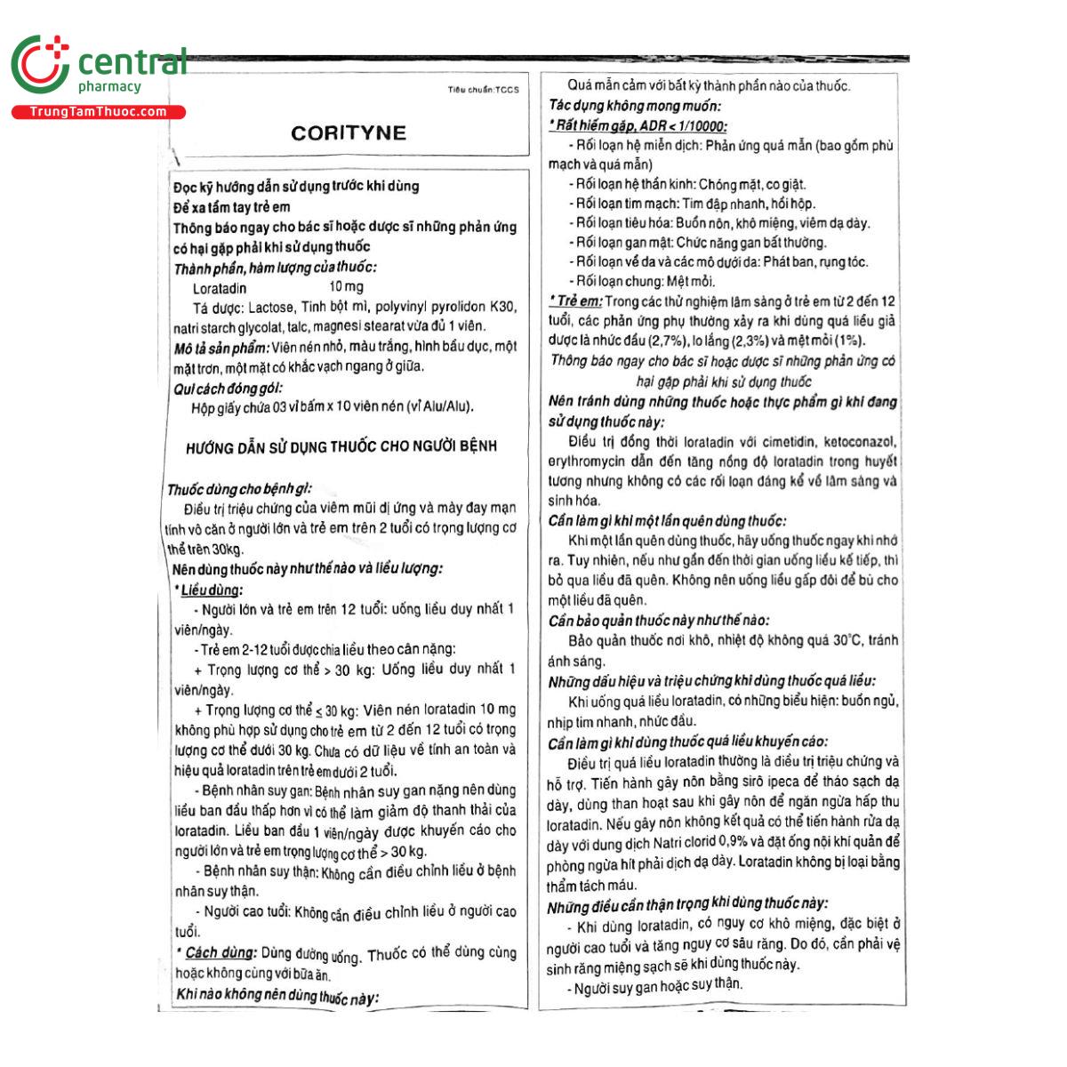 corityne 10mg 4 J3170