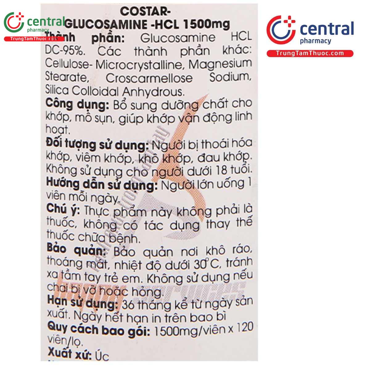 costar glucosamine hcl1500mg 5 I3223