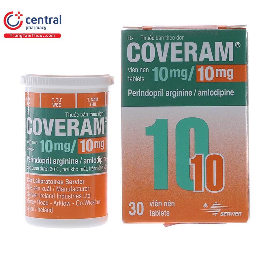 VIÊN THUỐC COVERAM 10MG 10MG DẠNG VỈ VỚI BAO BÌ THƯƠNG HIỆU NỔI BẬT