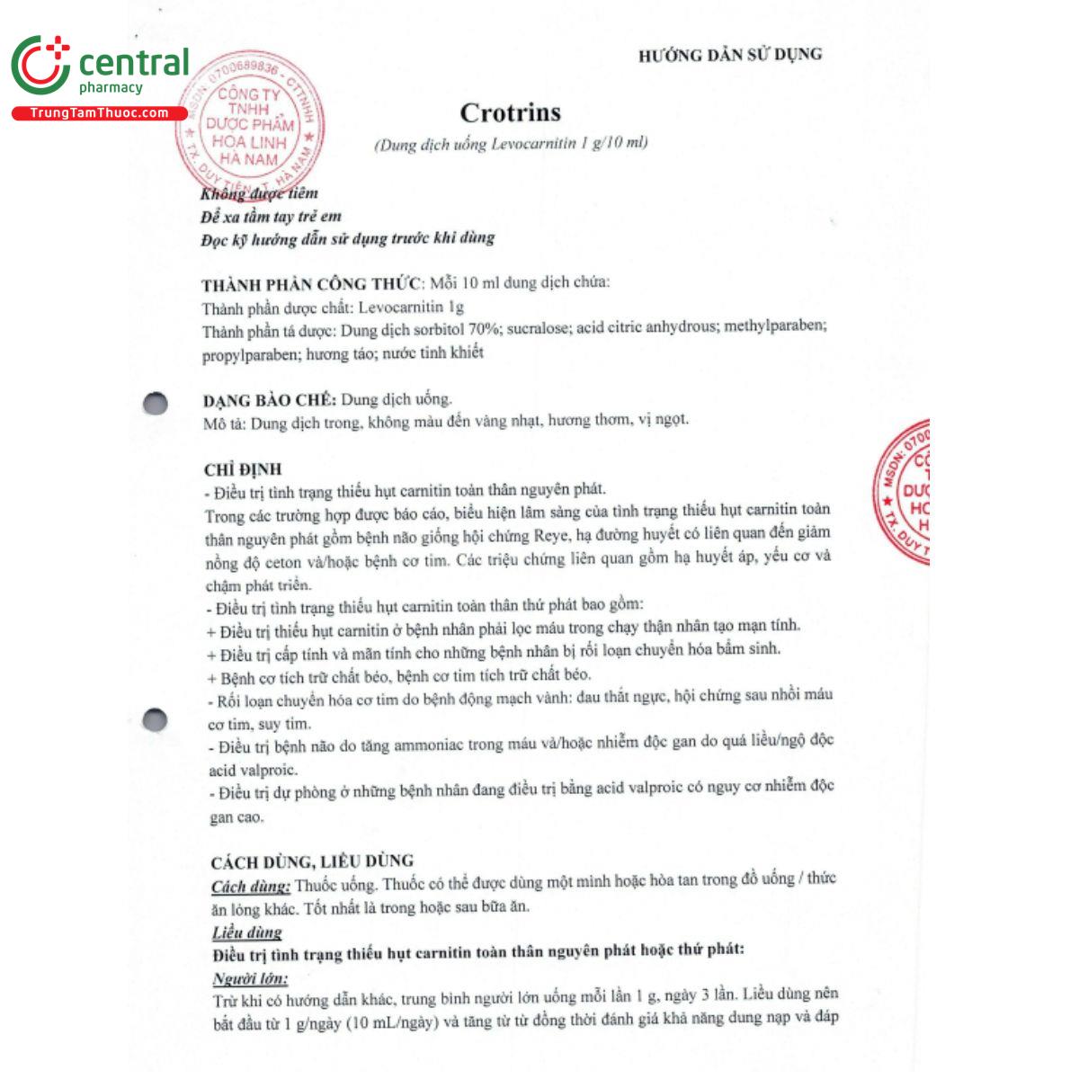 crotrins 1g10ml 3 K4820 crotrins 1g10ml 3 K4820