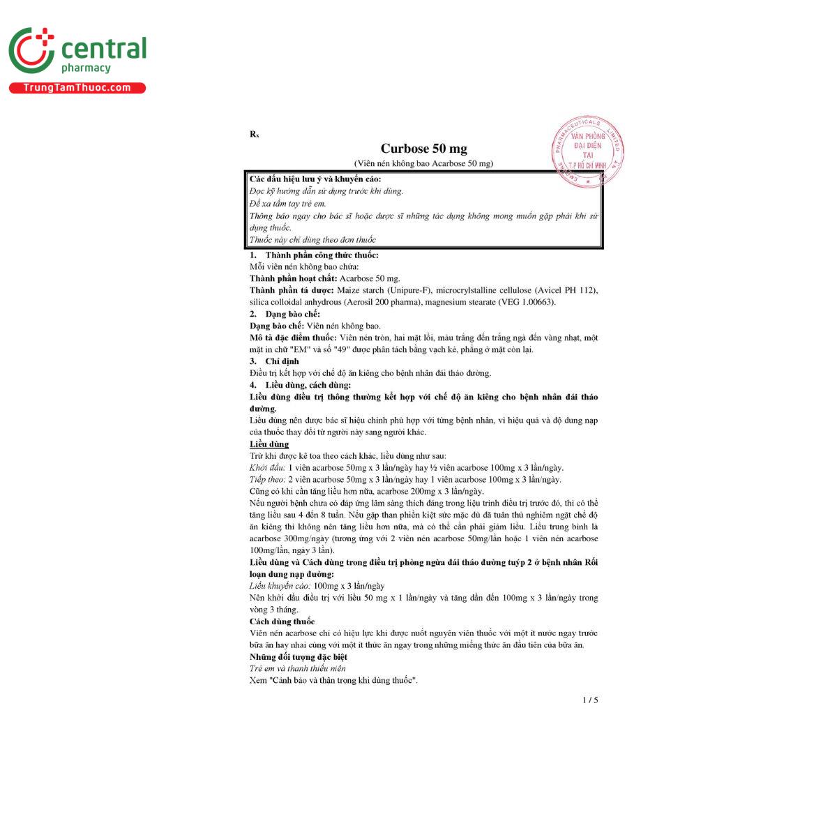 curbose 50 mg 4 P6021