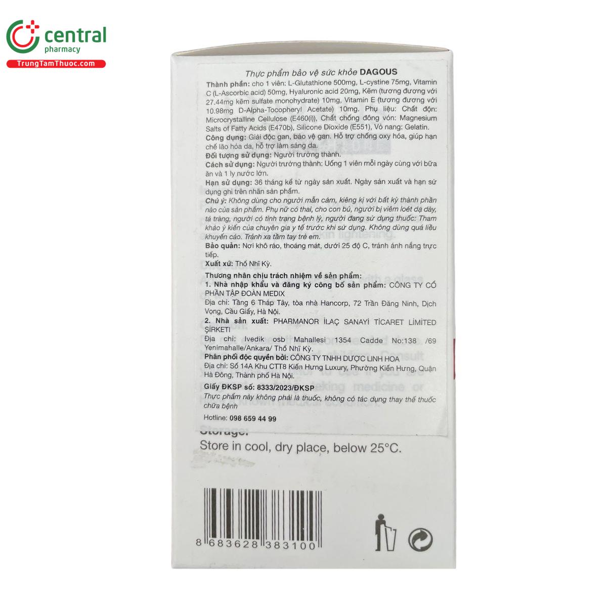 dagous l glutathione 500mg 3 K4668 dagous l glutathione 500mg 3 K4668