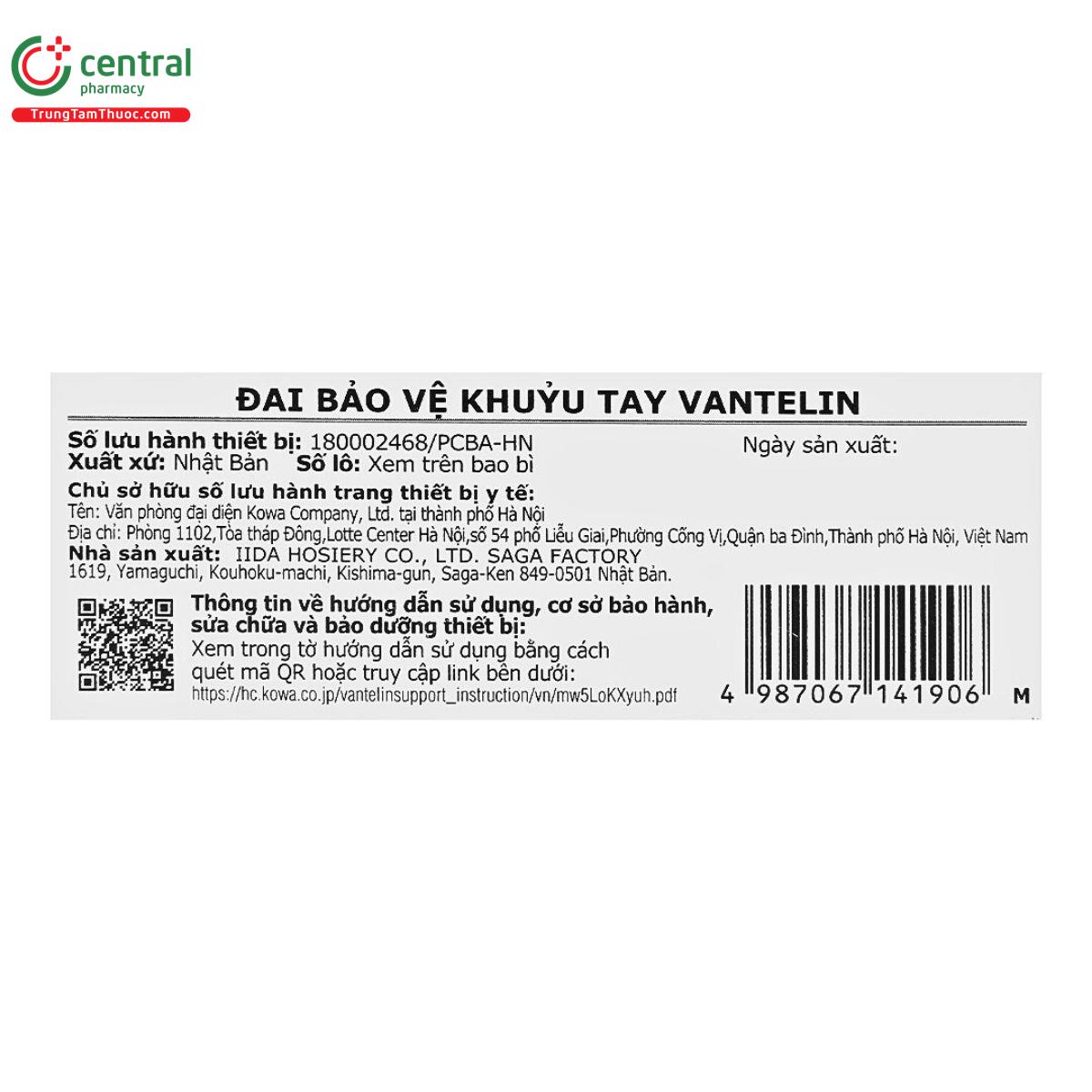 dai bao ve khop khuyu tay vantelin elbow support 6 V8330