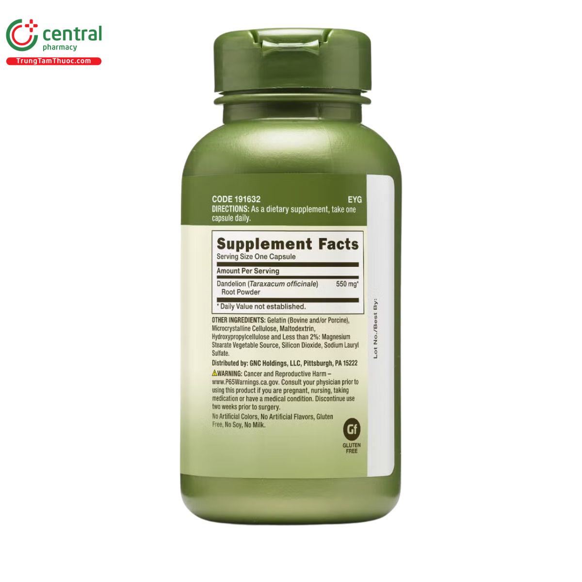 dandelion root 550mg gnc 3 I3455 dandelion root 550mg gnc 3 I3455