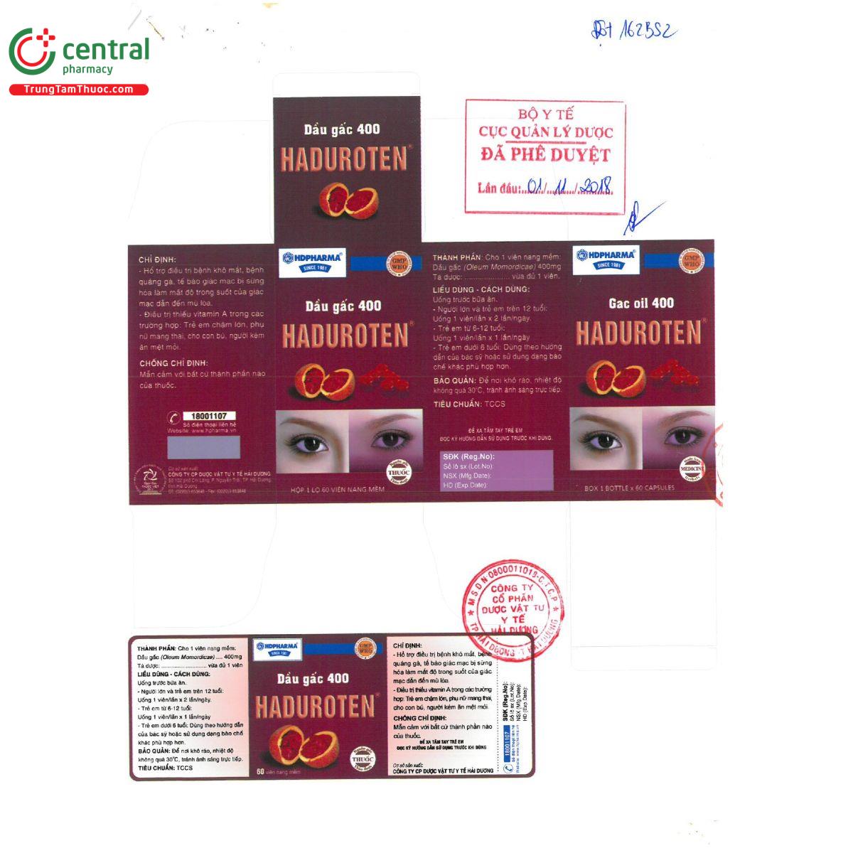 dau gac haduroten 400mg 5 I3340 dau gac haduroten 400mg 5 I3340