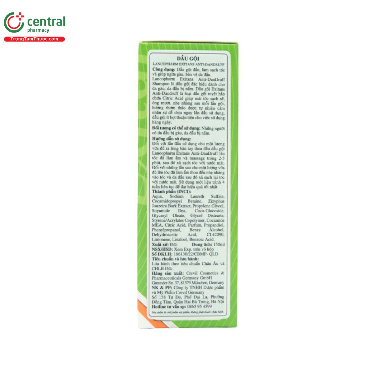 dau goi lancopharm exitans anti dandruff shampoo 6 A0817 dau goi lancopharm exitans anti dandruff shampoo 6 A0817