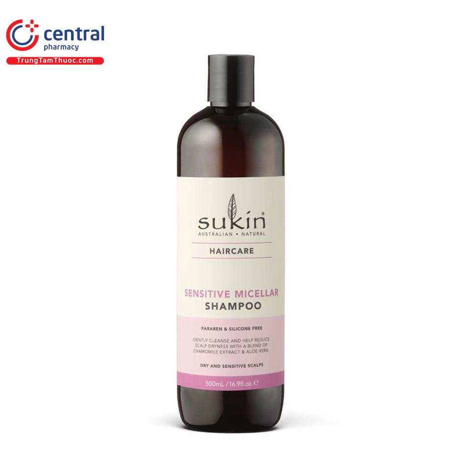 Dầu gội Sukin Sensitive Micellar (nhãn hồng)