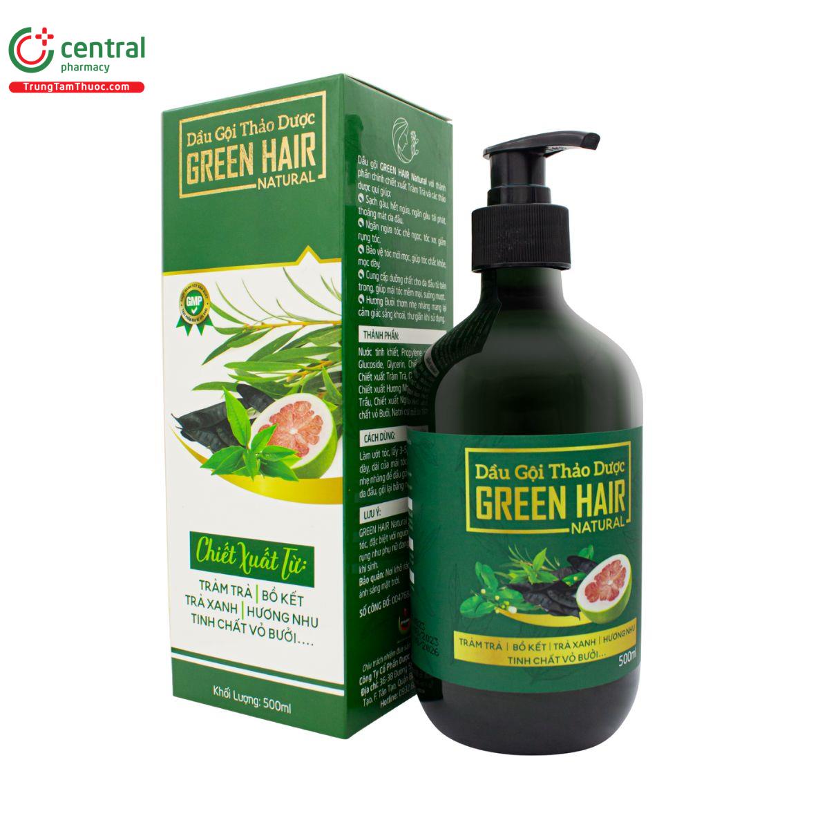 dau goi thao duoc green hair natural 500ml 3 T7478