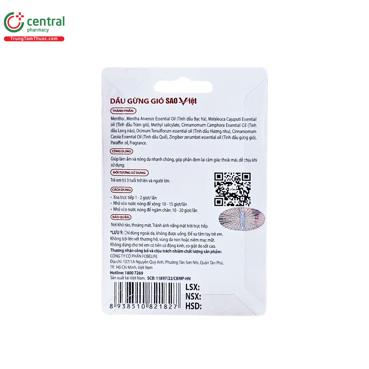 dau gung gio sao viet fobelife 25ml 3 M5313