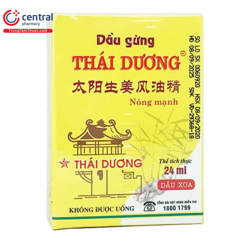 Dầu Gừng Thái Dương 24ml: Công dụng, cách dùng hiệu quả
