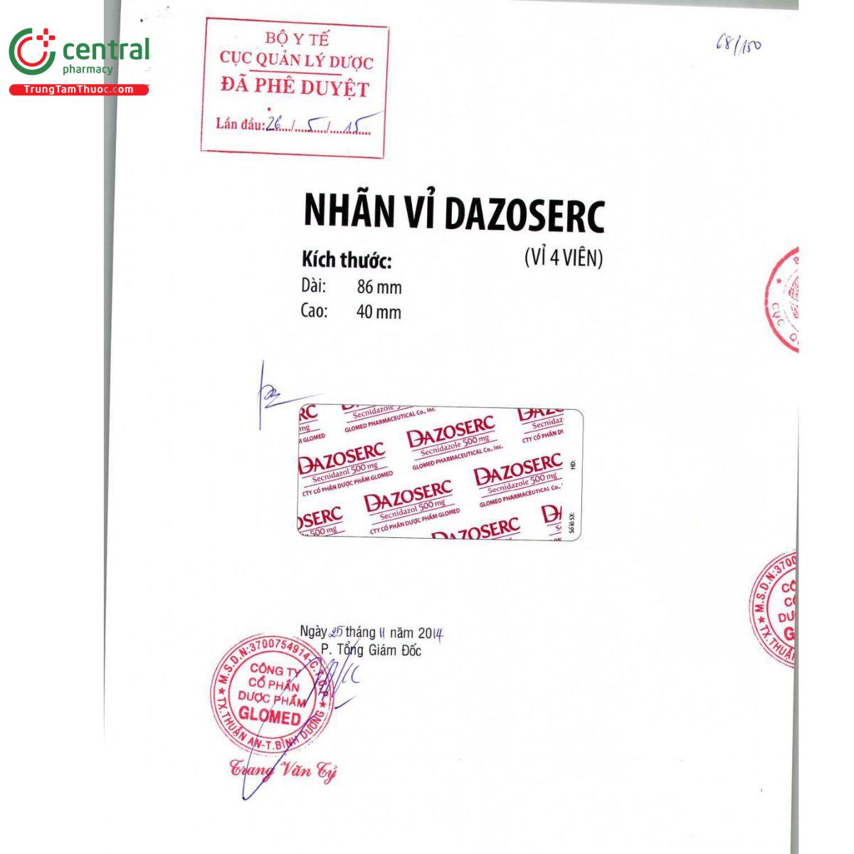 dazoserc 500mg 3 N5218