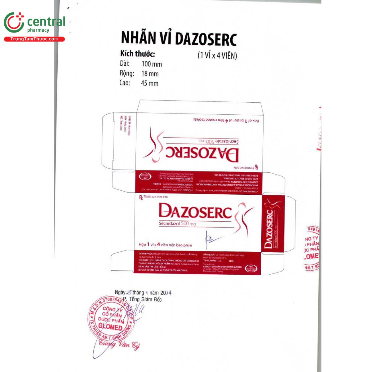 dazoserc 500mg 4 J4220