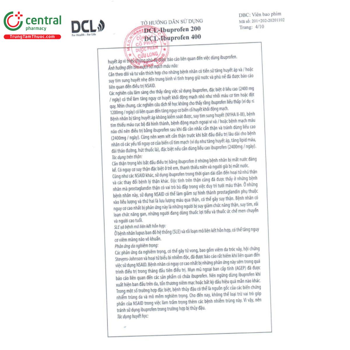dcl ibuprofen 200 6 S7462 dcl ibuprofen 200 6 S7462