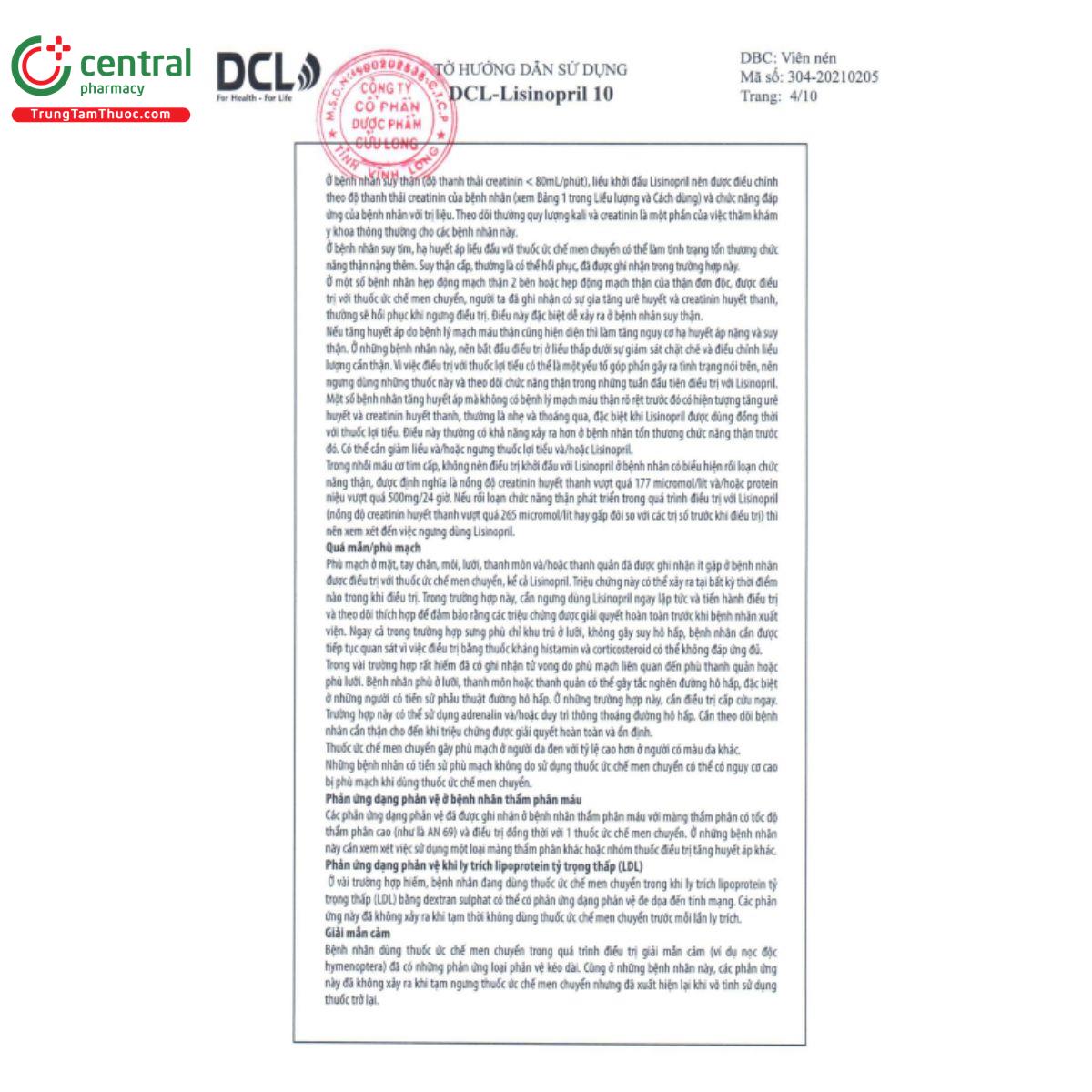 dcl lisinopril 10mg 6 P6817 dcl lisinopril 10mg 6 P6817