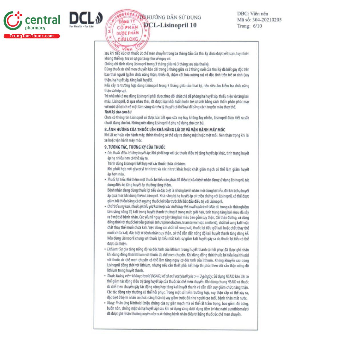dcl lisinopril 10mg 8 G2282 dcl lisinopril 10mg 8 G2282