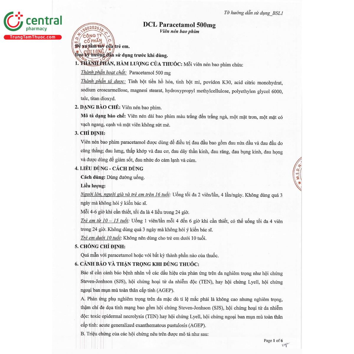 dcl paracetamol 500mg 8 E1113 dcl paracetamol 500mg 8 E1113
