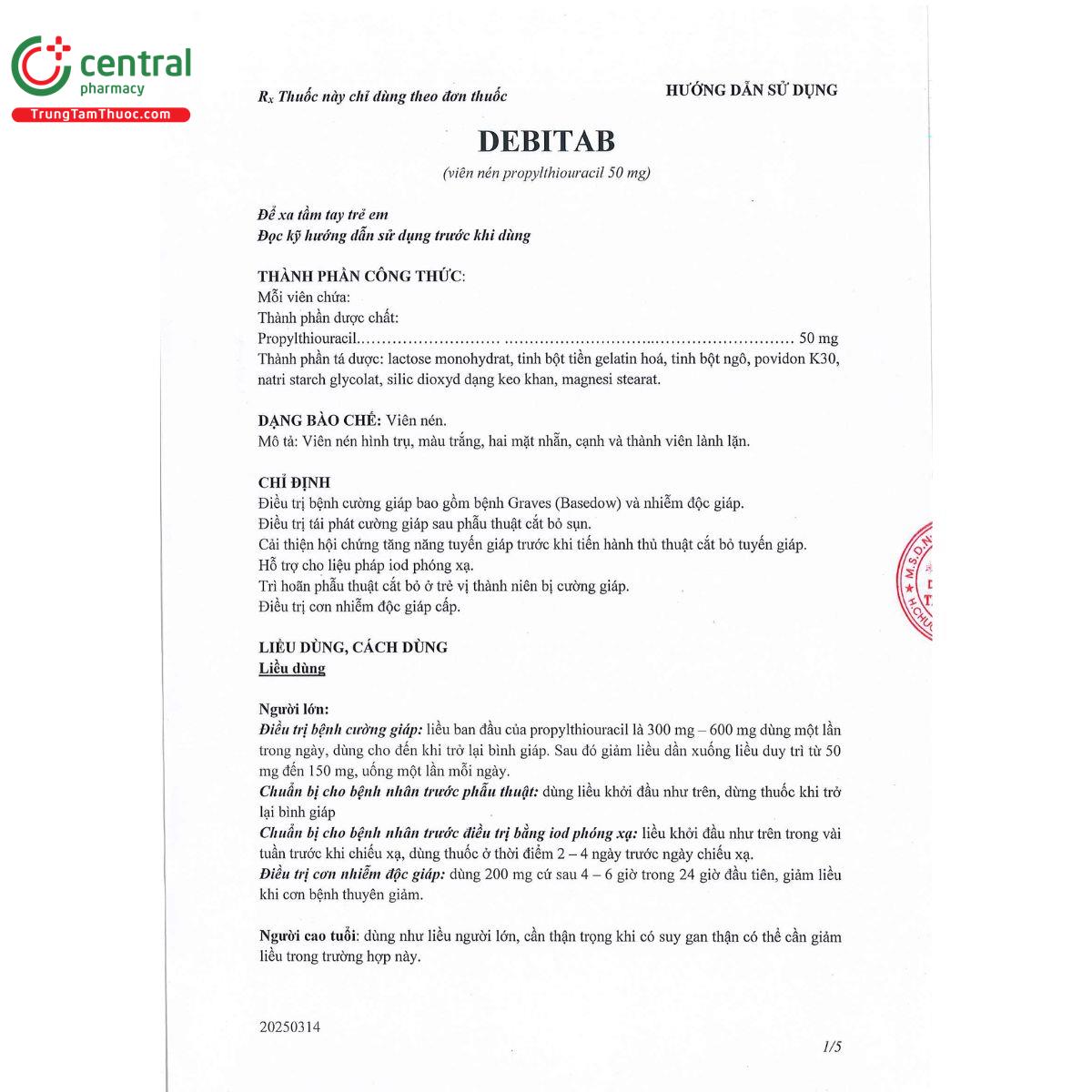 debitab 50mg 4 E1683