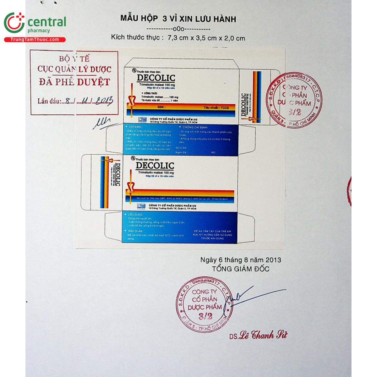 decolic 100mg 3 Q6721