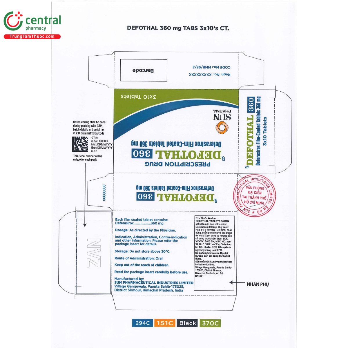 defothal tablets 360mg 2 T7734