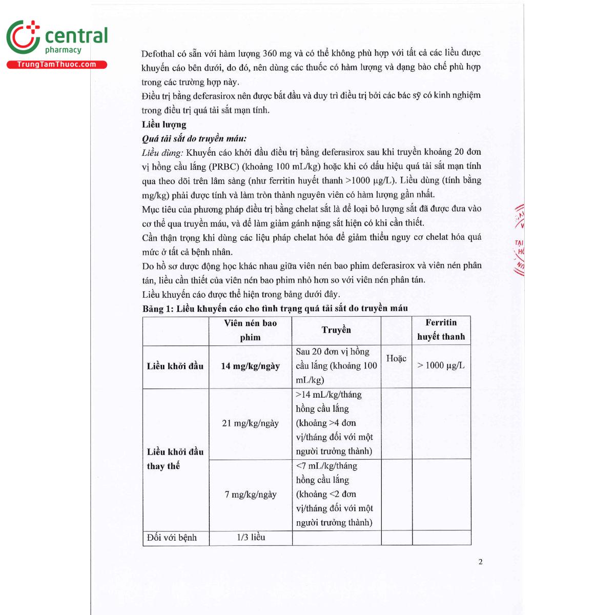defothal tablets 360mg 4 A0007