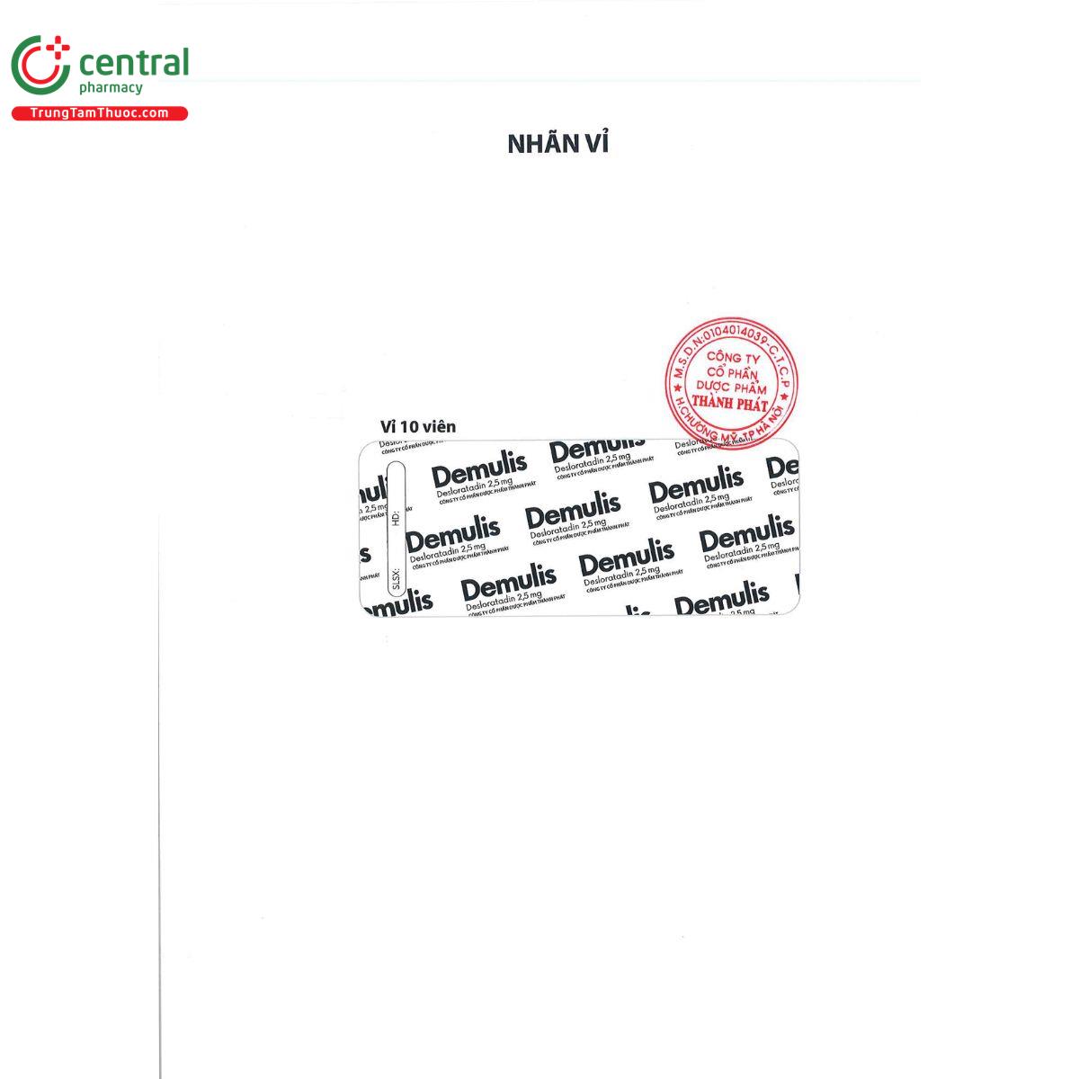 demulis 2 5mg 3 H3152 demulis 2 5mg 3 H3152