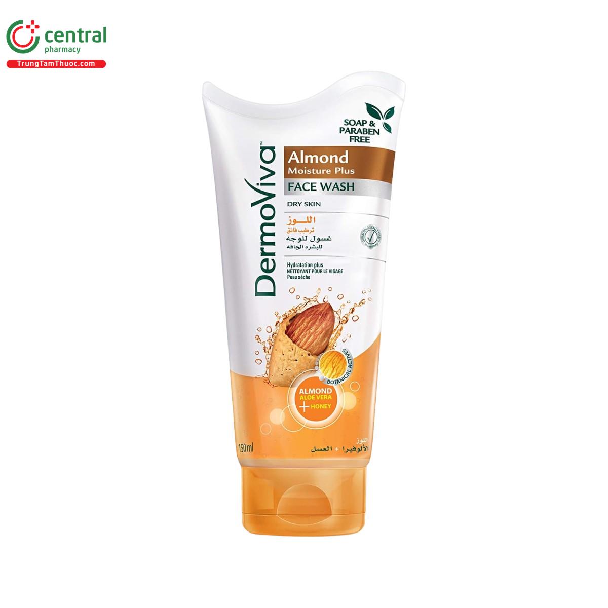 dermoviva almond moisture plus face wash 2 I3415