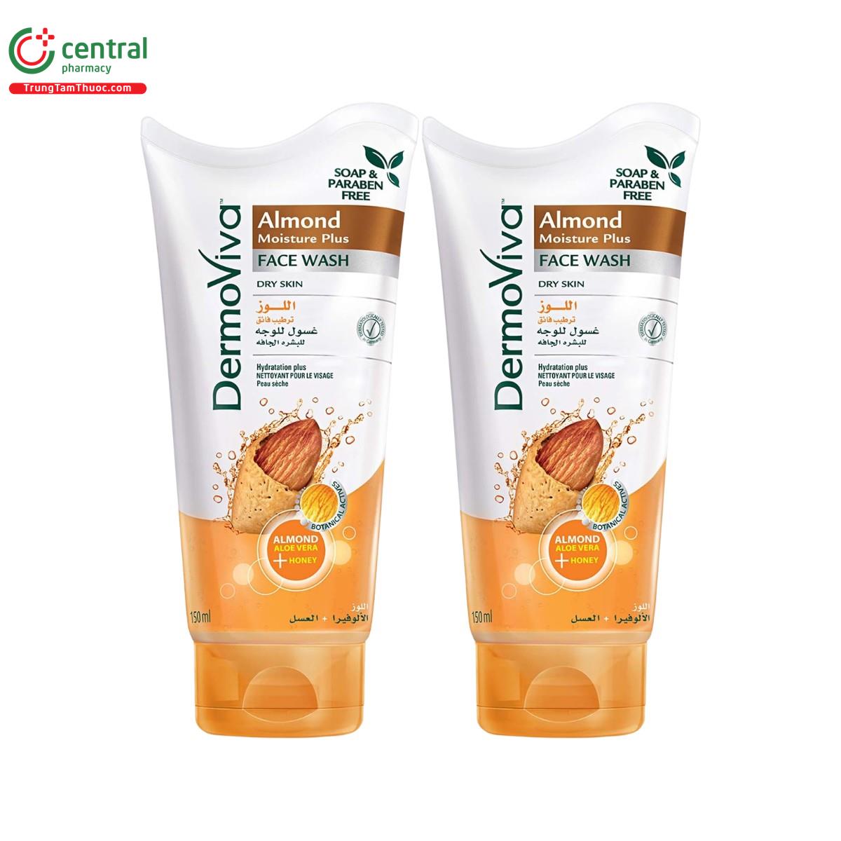 dermoviva almond moisture plus face wash 3 S7131