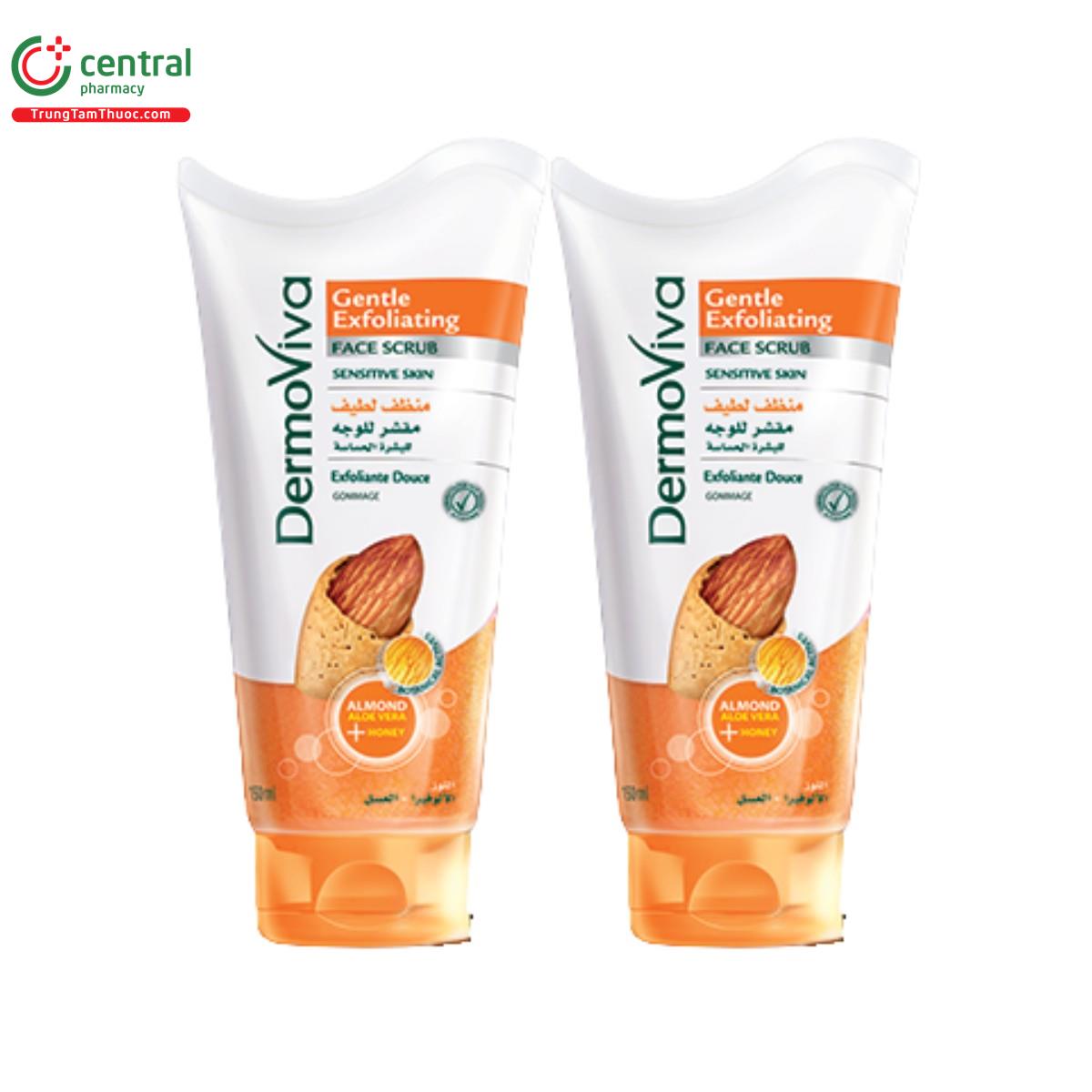 dermoviva gentle exfoliating face scrub almond 3 S7044