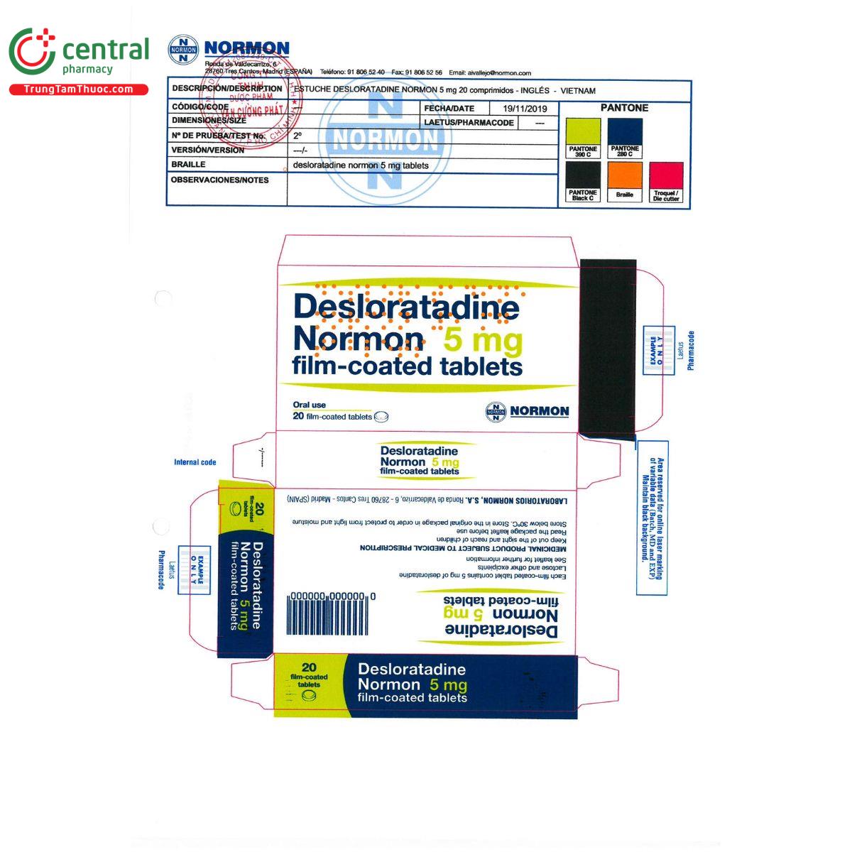 desloratadine normon 5 mg film coated tablets Q6474 desloratadine normon 5 mg film coated tablets Q6474