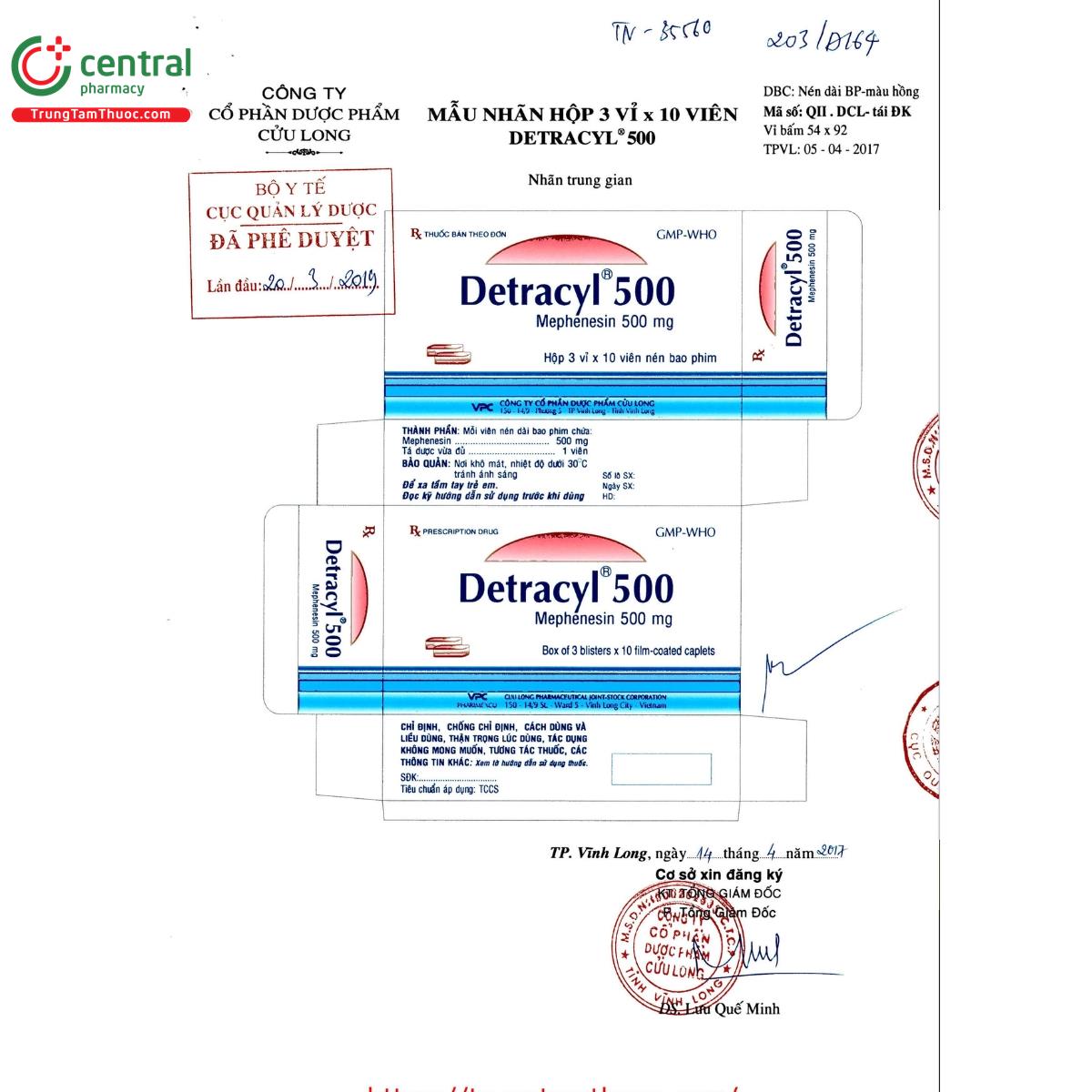 detracyl 500mg 2 T8047