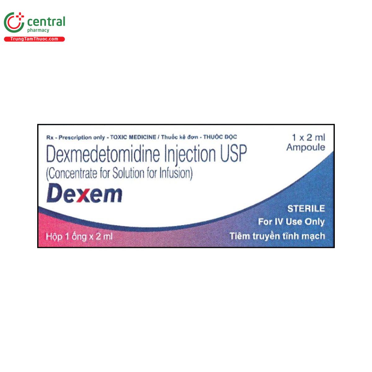 Thuốc Dexem 200mcg an thần truyền tĩnh mạch cho ICU và thủ thuật