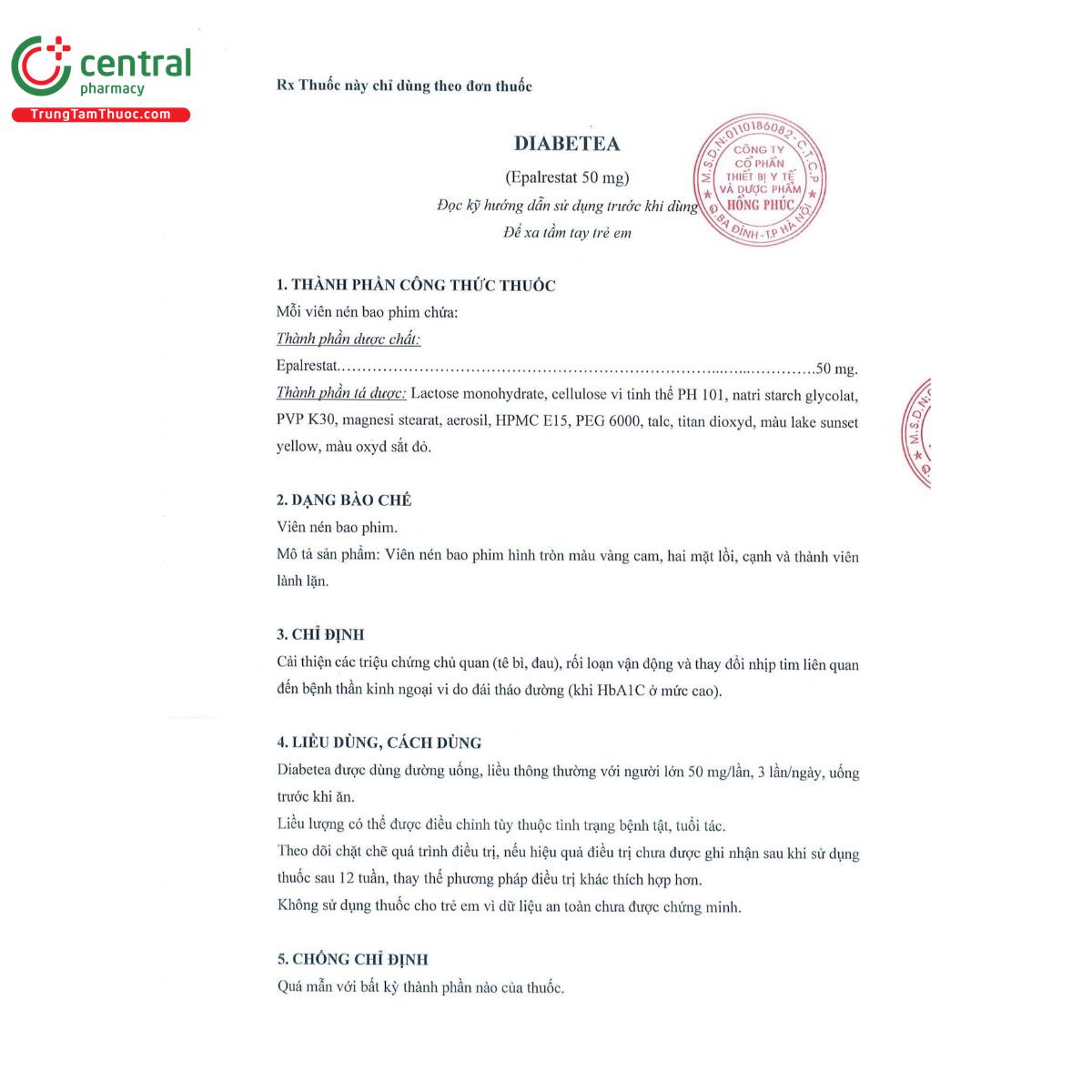 diabetea 50mg 6 Q6187