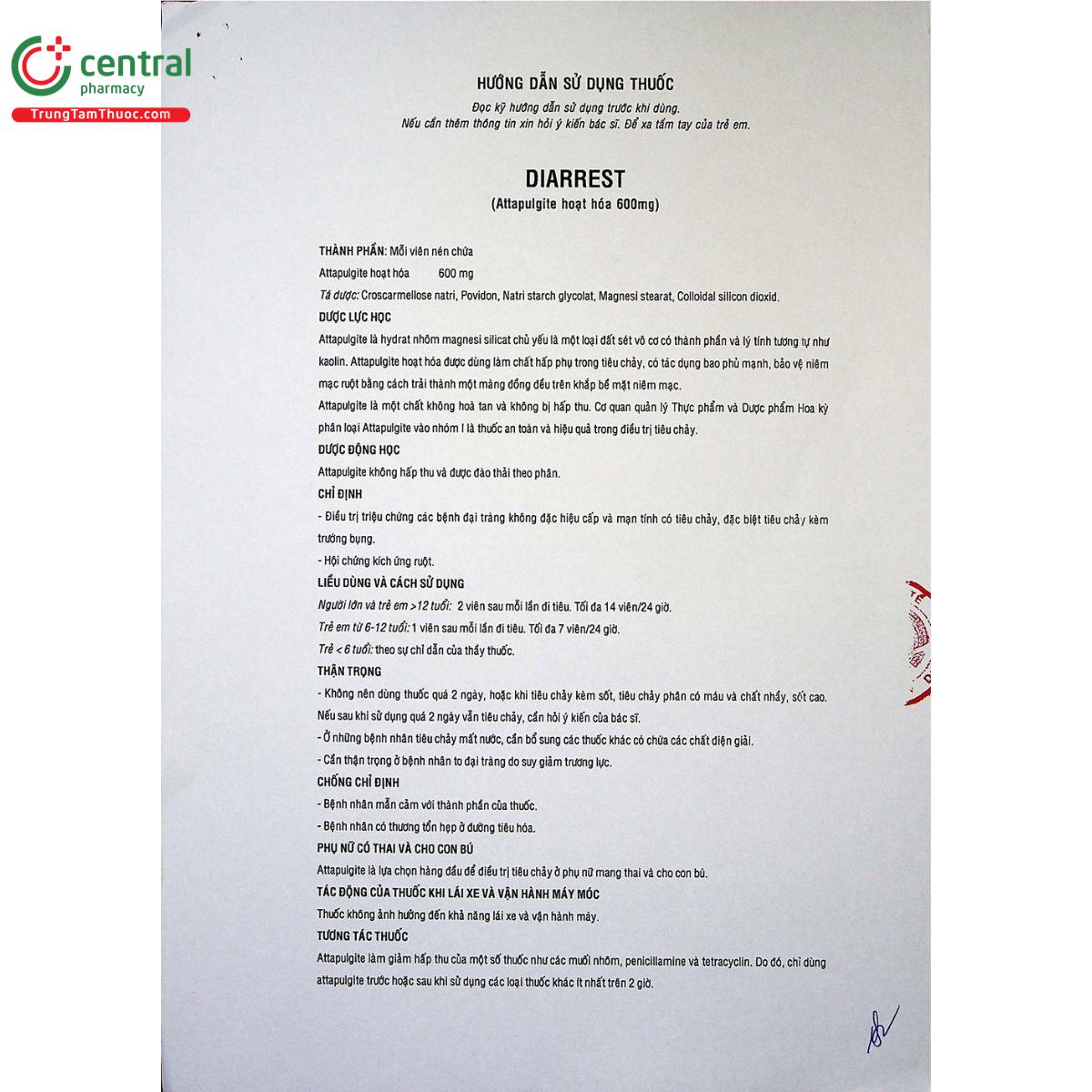 diarrest 600mg 5 B0558 diarrest 600mg 5 B0558