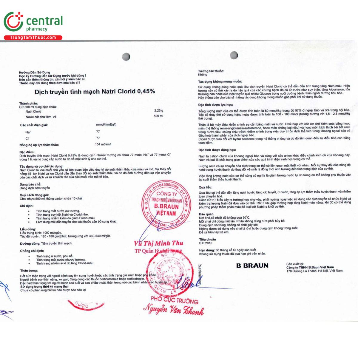 dich truyen tinh mach natri clorid 045 4 C0466 dich truyen tinh mach natri clorid 045 4 C0466
